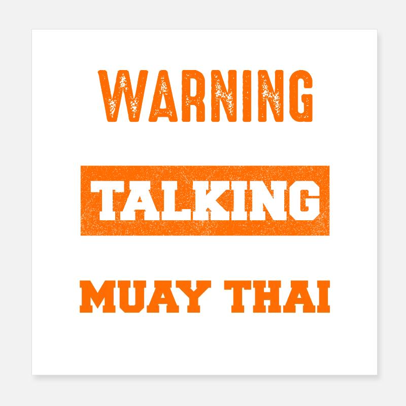 Avertissement : la conversation sur le Muay Thai commence Poster 20 x 20 cm