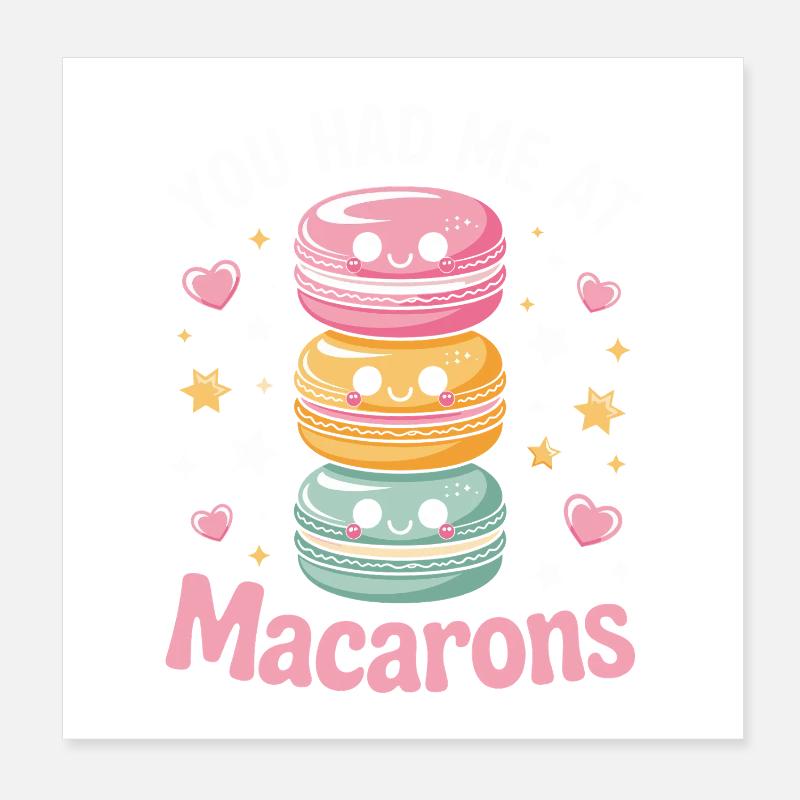 Macaron French Desserts Poster 8" x 8" (20x20 cm)