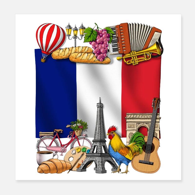 France Poster 8" x 8" (20x20 cm)