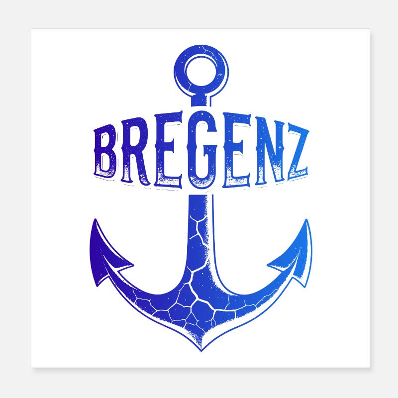 Ancre Bregenz, lac de Constance, Autriche Poster 20 x 20 cm