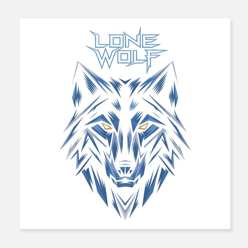 Logo de la géométrie de la glace Lone Wolf Poster 20 x 20 cm