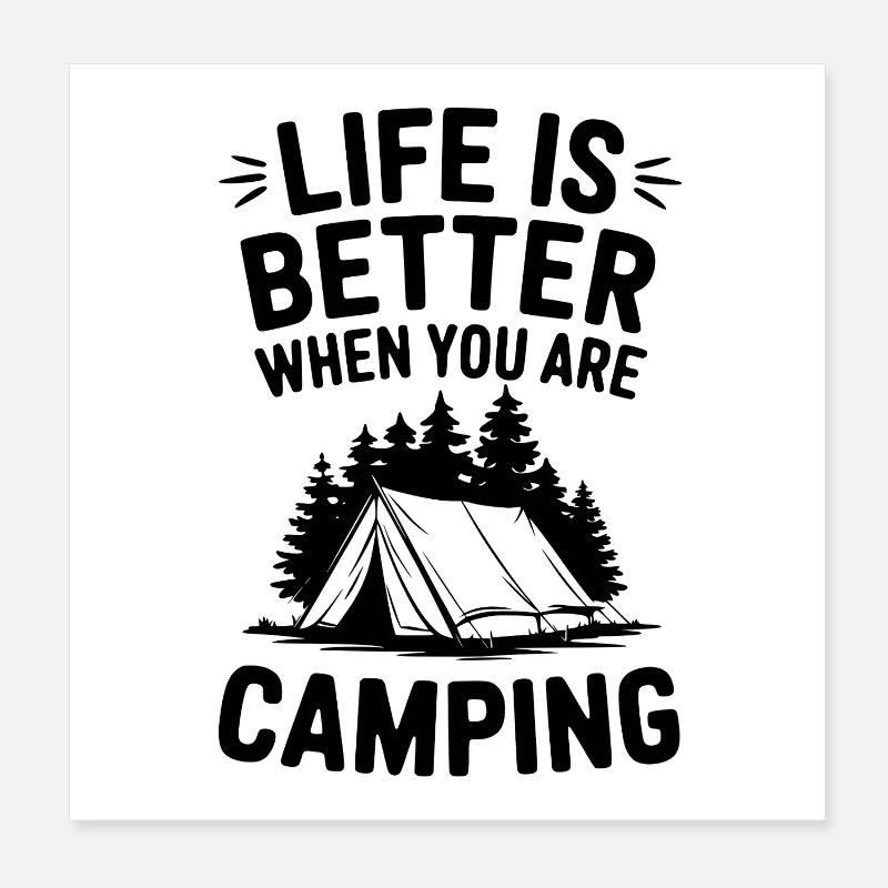 Das Leben im Wohnmobil ist besser beim Camping Poster 20x20 cm