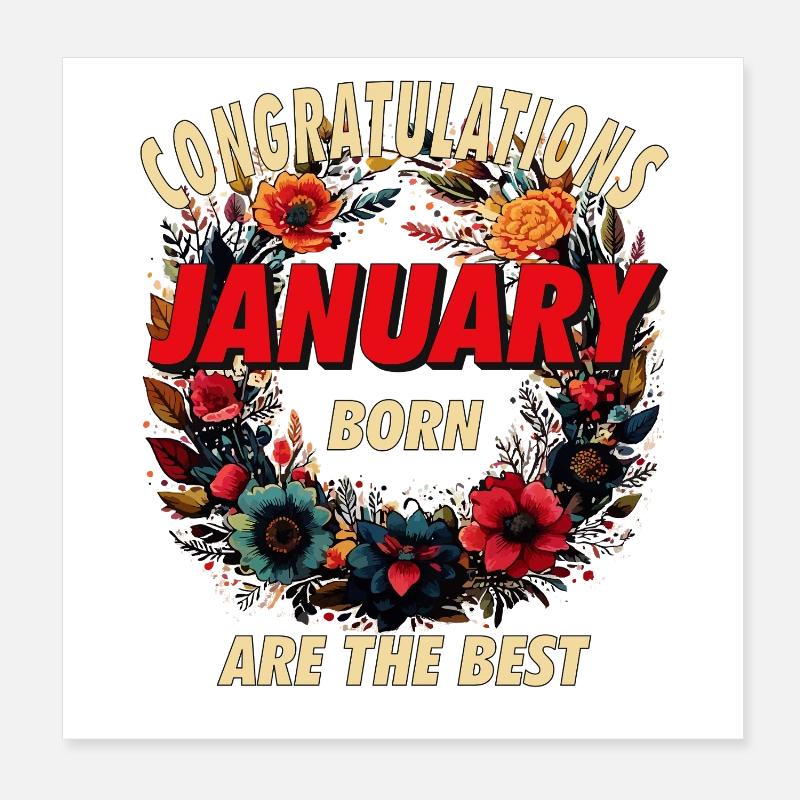 CONGRATULATIONS JANUARY Poster 8" x 8" (20x20 cm)