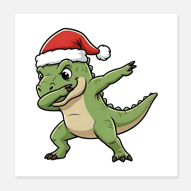 Dab T-Rex de Noël Poster 20 x 20 cm