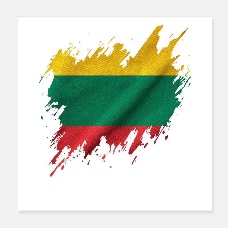 Lithuanian flag, torn style Poster 8" x 8" (20x20 cm)
