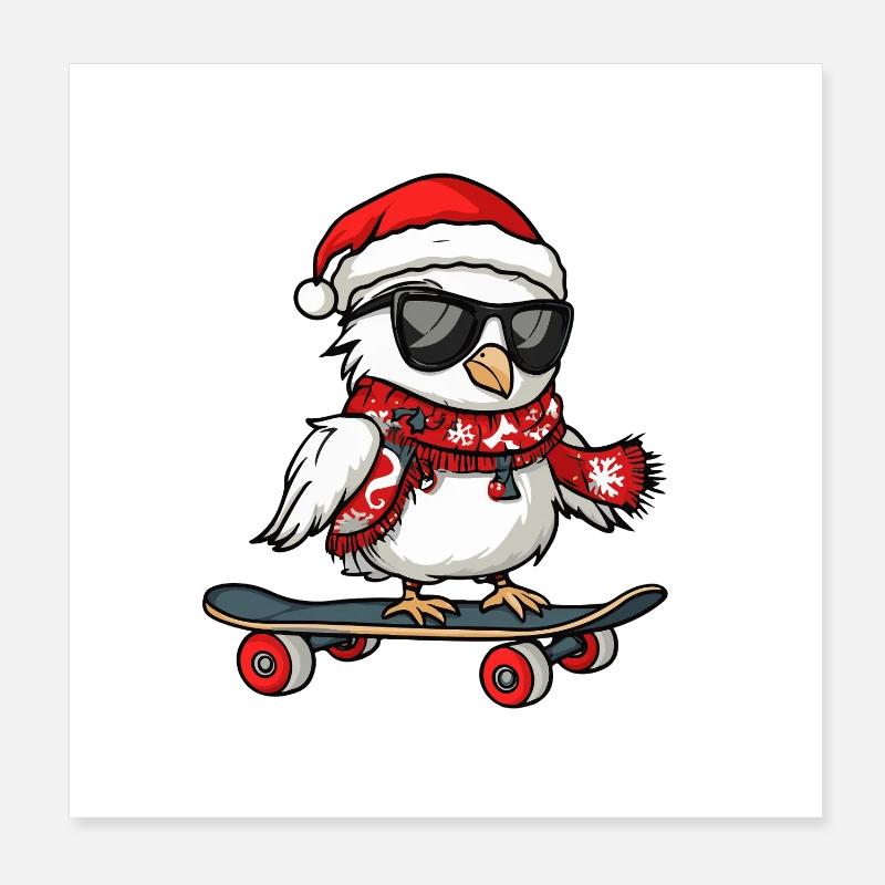 Taube Vogel Weihnachten Lustig Poster 20x20 cm