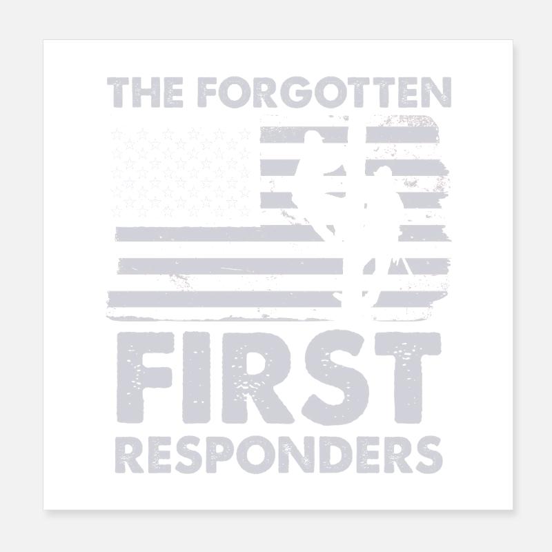 Forgotten First Responders Flag Poster 8" x 8" (20x20 cm)