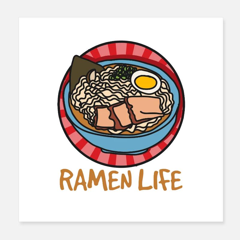 Ramen Life - Conception simple des ramen Poster 20 x 20 cm