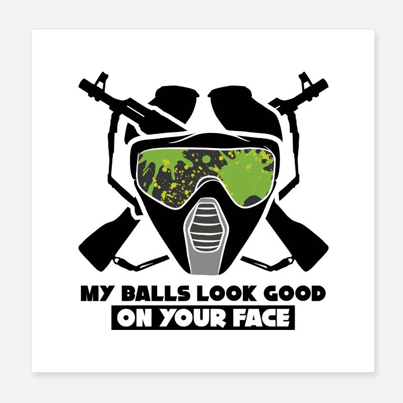 Funny Paintball Design – Aim with Style Poster 8" x 8" (20x20 cm)