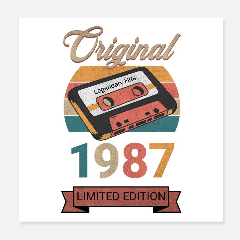 Original 1987 Édition Limitée Cadeau d’Anniversaire Poster 20 x 20 cm
