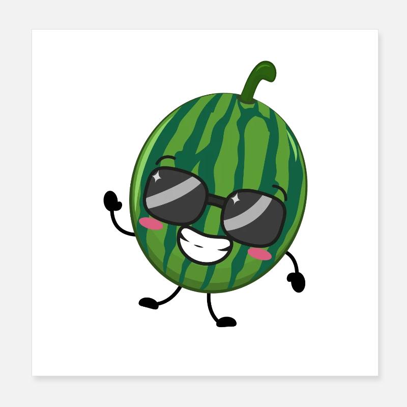 Sonnenbrillen Wassermelone Poster 20x20 cm