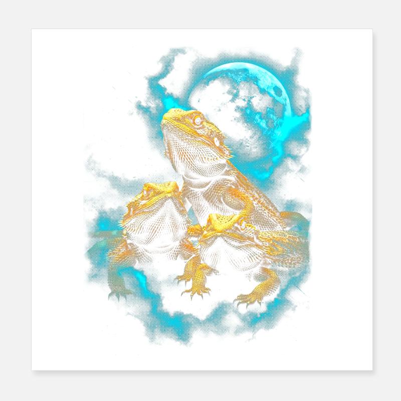 Bartagamen Trio Poster 20x20 cm