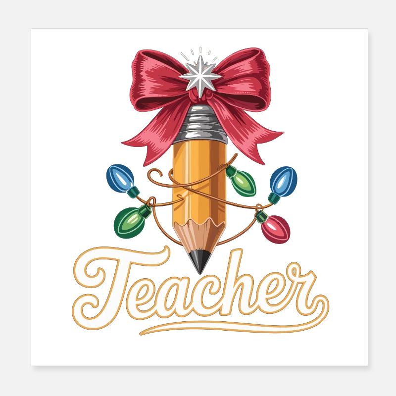 Idée de cadeau de Noël pour les enseignants et les éducateurs Poster 20 x 20 cm