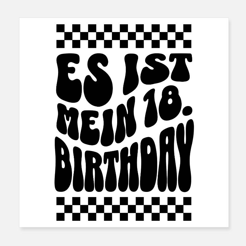 Design rétro C’est mon 18e anniversaire Poster 20 x 20 cm
