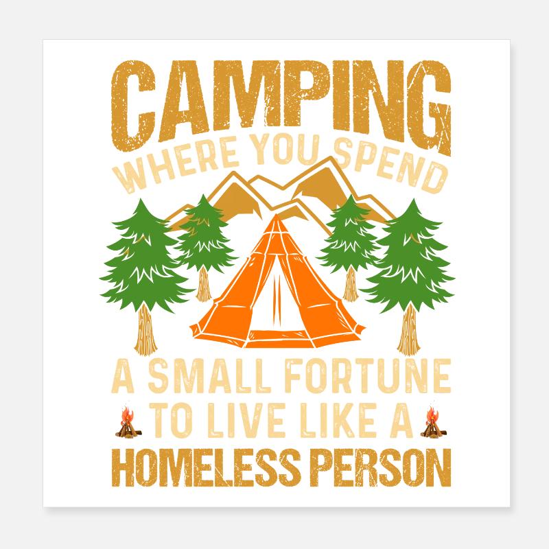 Camping Poster 20x20 cm