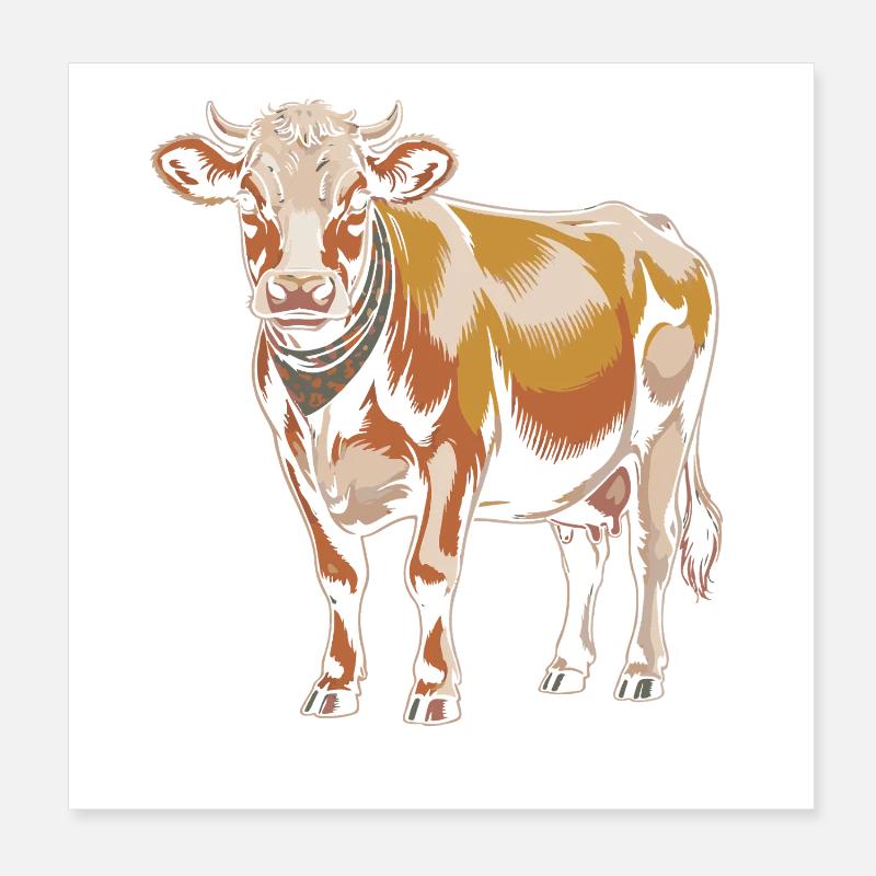 Cow Cows Poster 8" x 8" (20x20 cm)