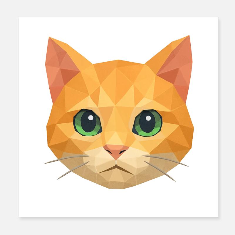 Polygon Cat – Conception géométrique de chat Poster 20 x 20 cm
