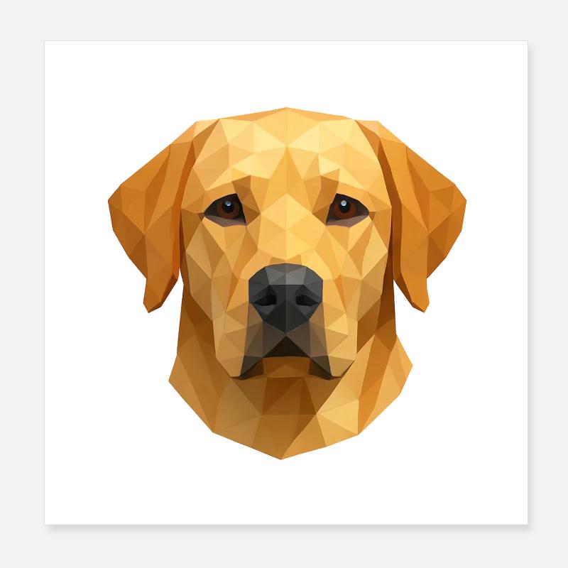 Polygon Labrador Retriever Cadeau Poster 20 x 20 cm
