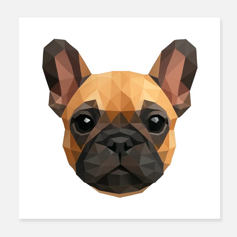 Polygone Bouledogue Français – Chien mignon Poster 20 x 20 cm