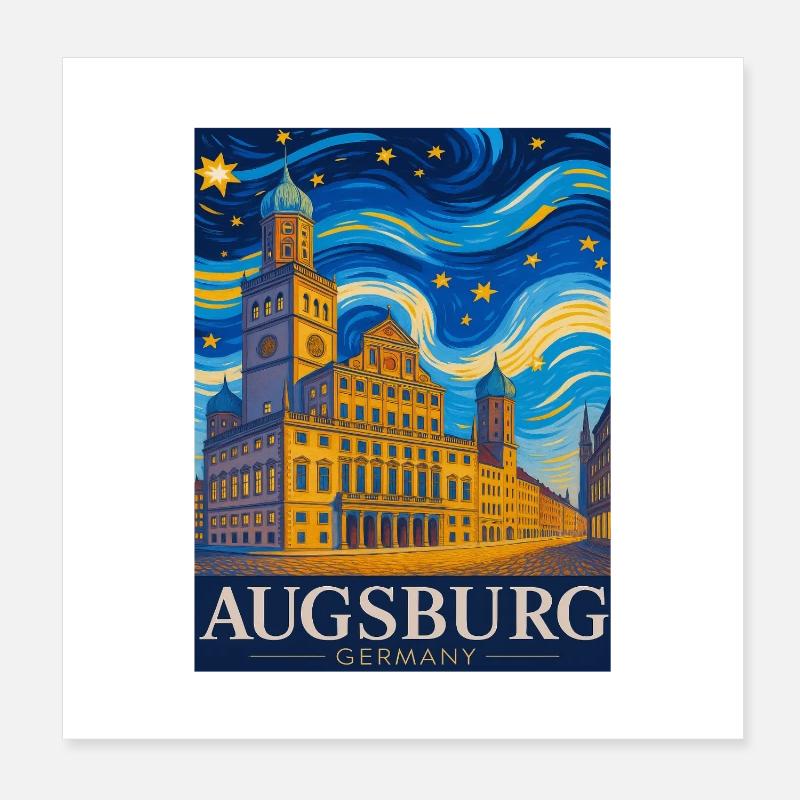 Vortex de la ligne d’horizon d’Augsbourg Poster 20 x 20 cm