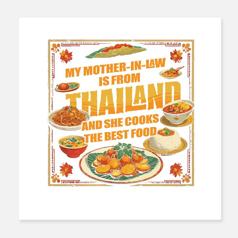 Belle-mère thaïlandaise Thaïlande Poster 20 x 20 cm
