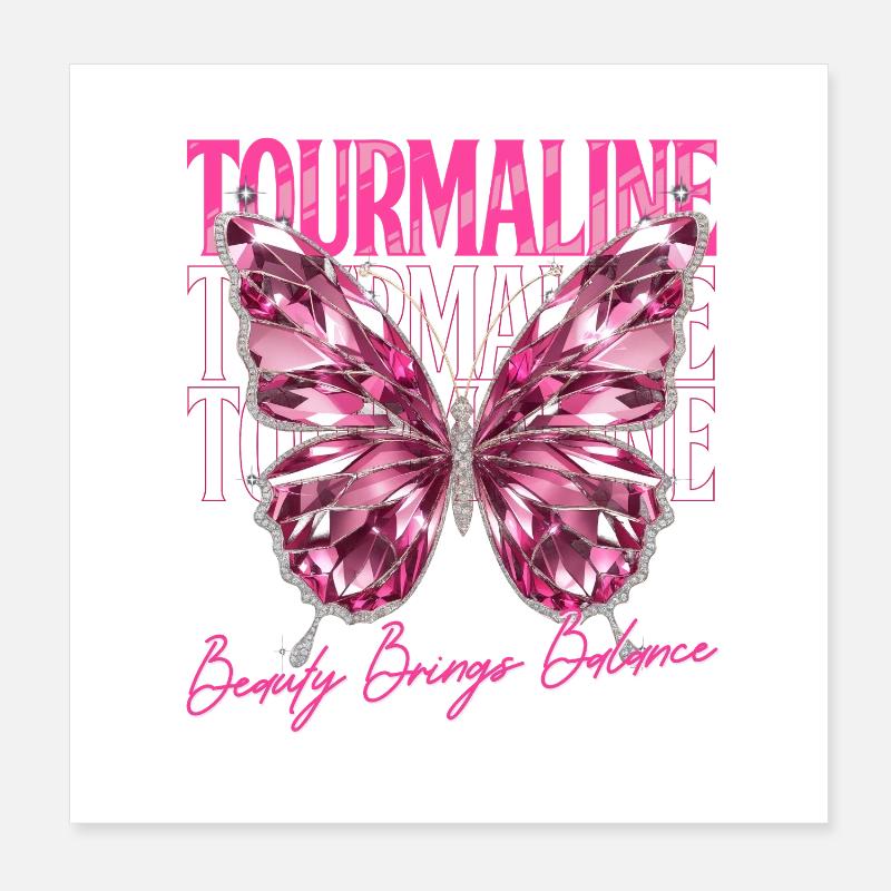 Pierre de naissance Tourmaline Octobre Poster 20 x 20 cm