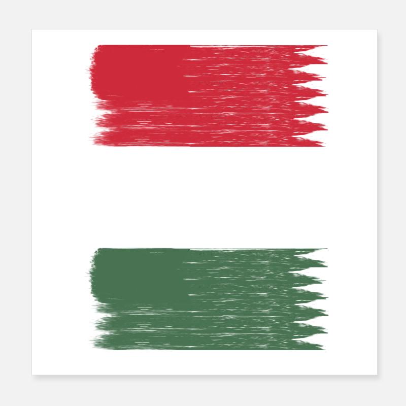 Carte du drapeau de la Hongrie Poster 20 x 20 cm