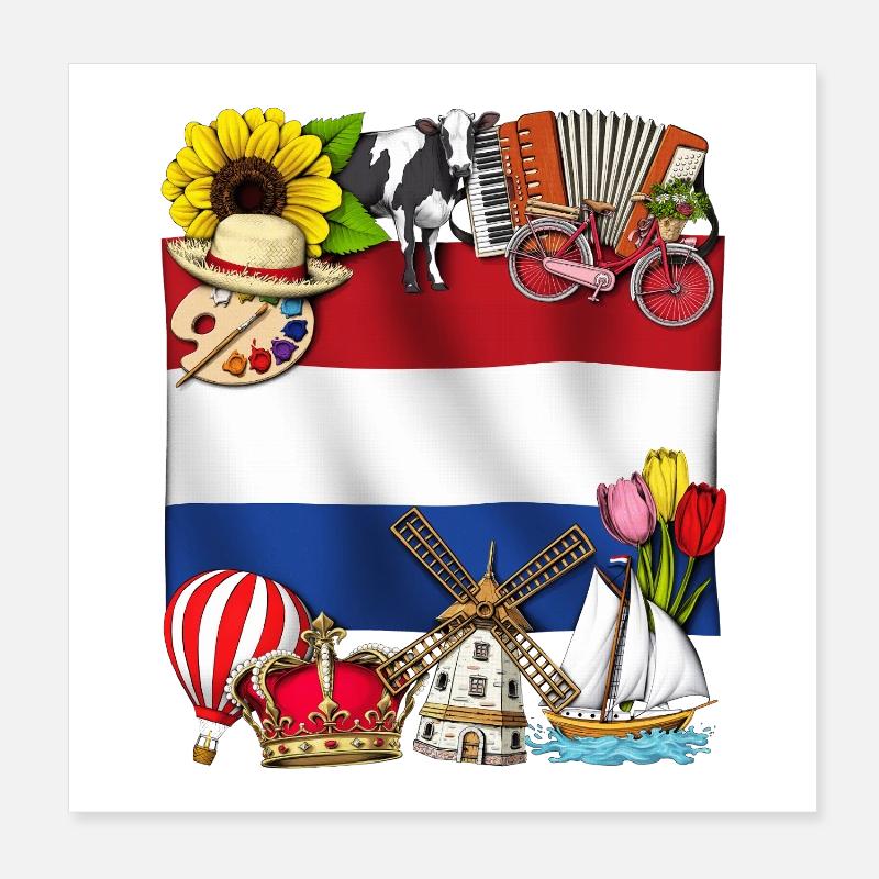 Netherlands Poster 8" x 8" (20x20 cm)