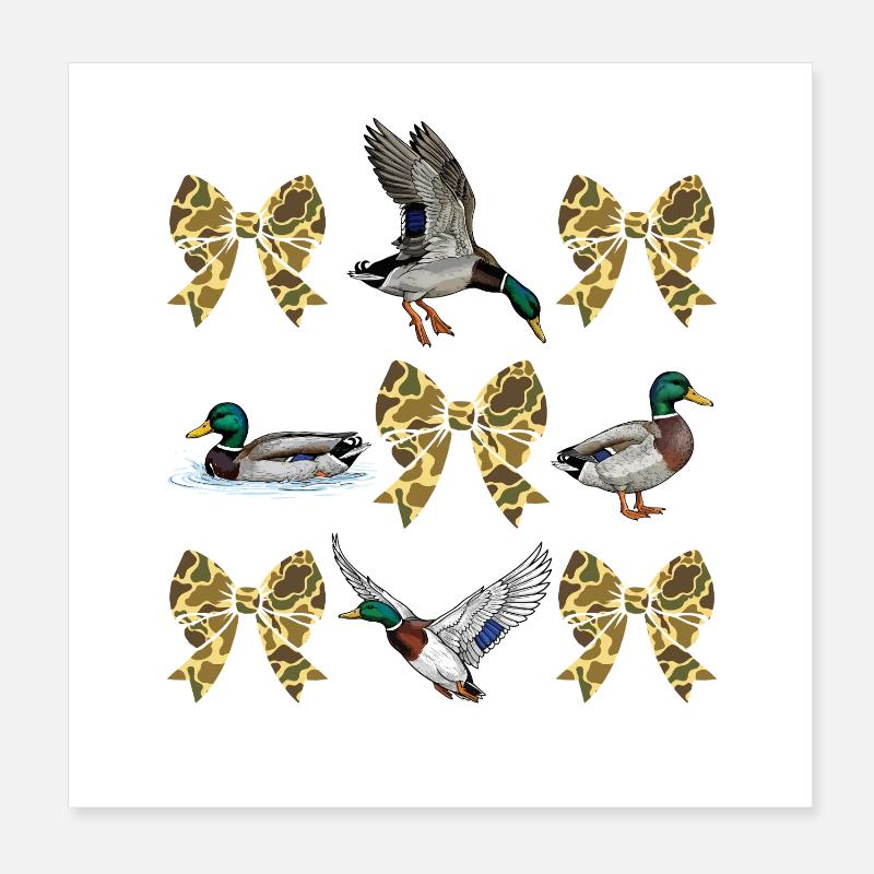 Canards Camo Arcs Style de chasse à la sauvagine Poster 20 x 20 cm