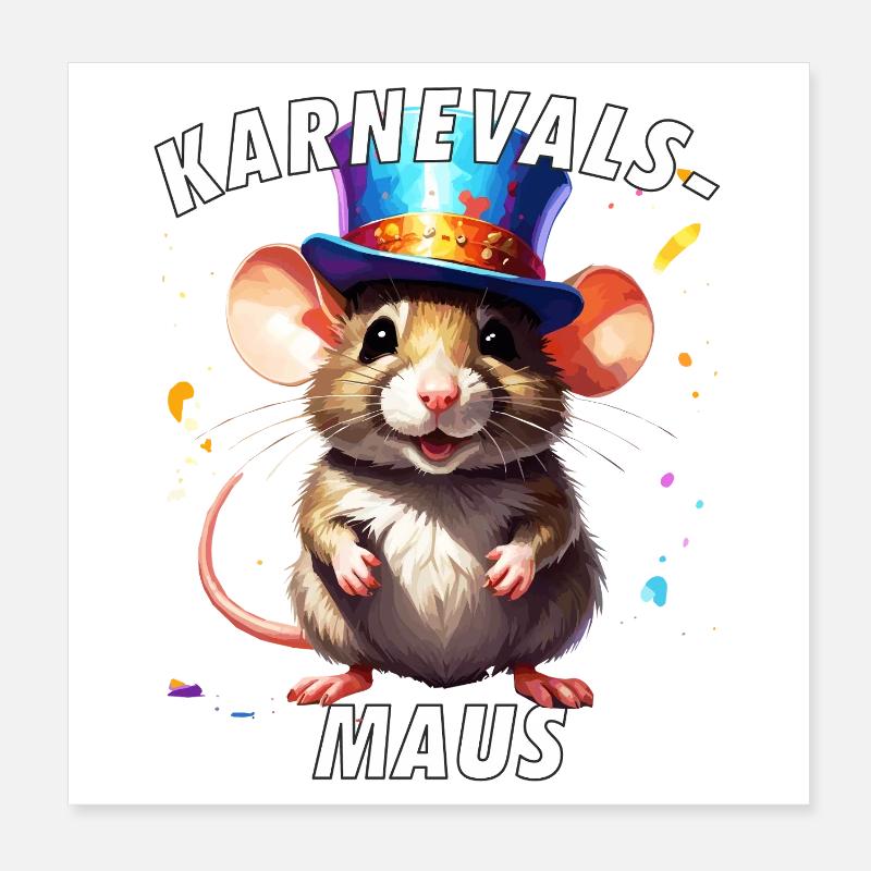 CARNIVAL MOUSE Poster 8" x 8" (20x20 cm)
