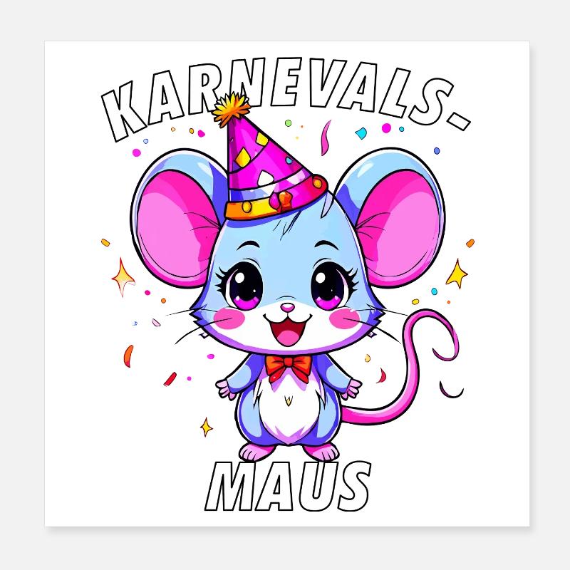 CARNIVAL MOUSE Poster 8" x 8" (20x20 cm)