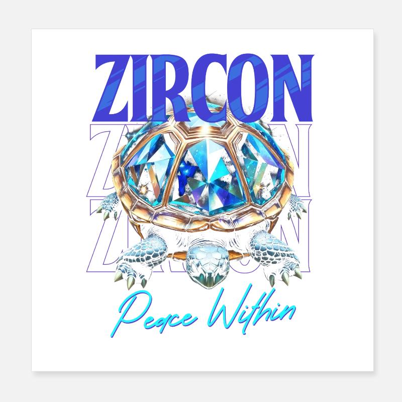 Pierre de naissance Zircon Décembre Poster 20 x 20 cm