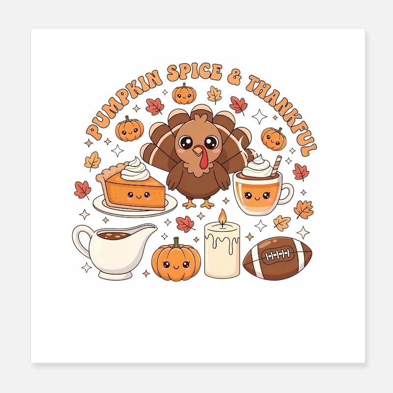 Pumpkin Spice Dankbarer Truthahn Poster 20x20 cm