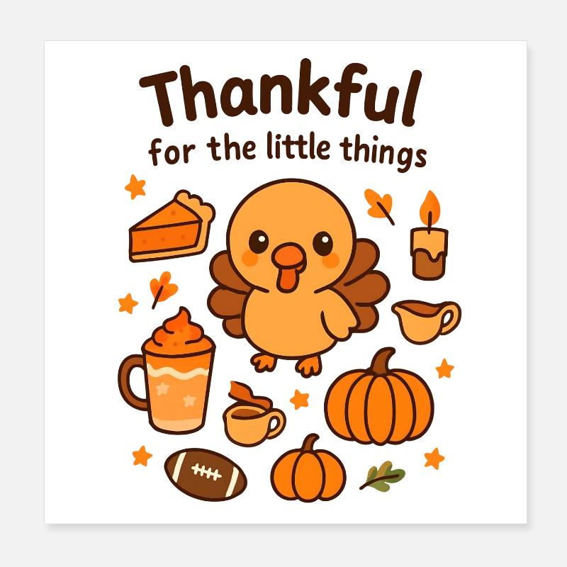 Mignon défilé de Thanksgiving à la dinde Poster 20 x 20 cm