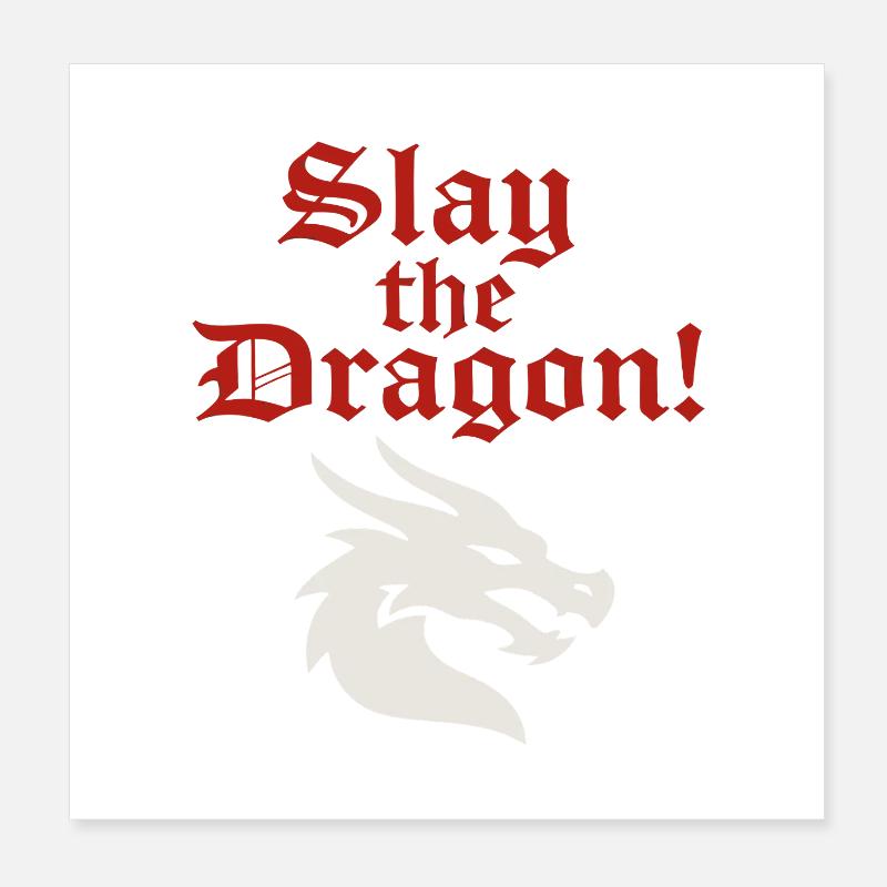 Dragon Warrior Poster 8" x 8" (20x20 cm)