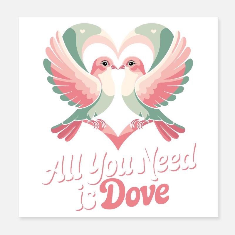 Jeu De Mots Oiseau Tourterelle Humour Poster 20 x 20 cm