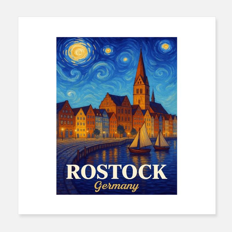 Rostock Poster 20 x 20 cm