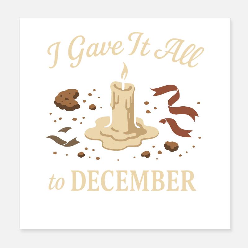 Vacances Gueule de bois Après Noël Humeur Nouvel An Poster 20 x 20 cm