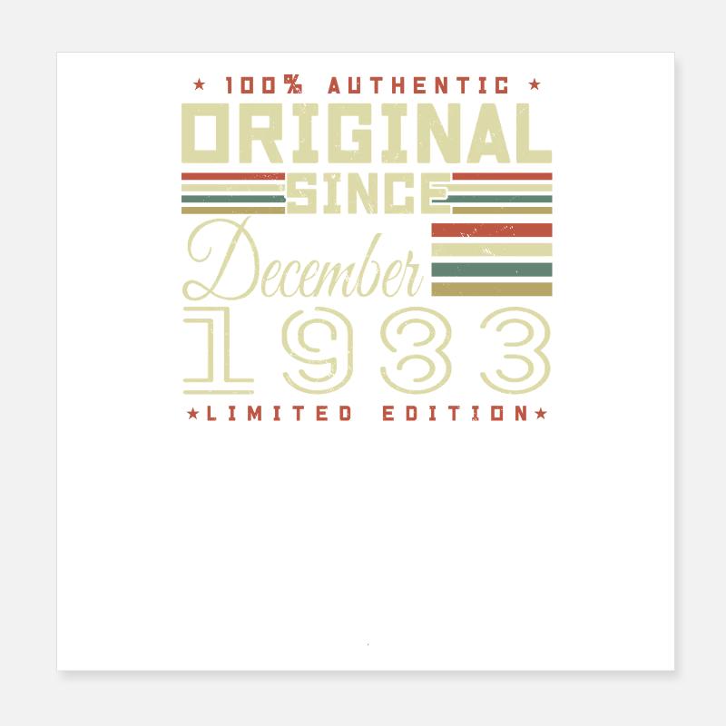 Les légendes sont nées en décembre 1983 Poster 20 x 20 cm