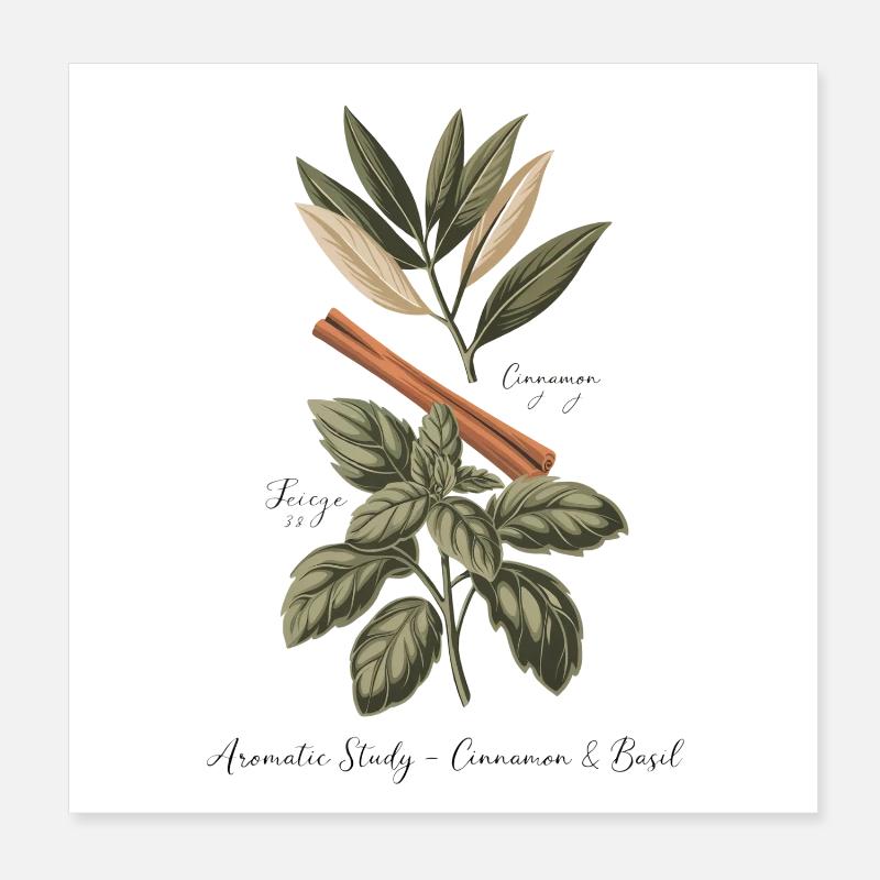 Cannelle et basilic Poster 20 x 20 cm