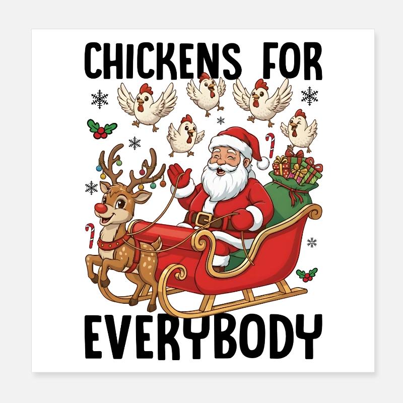 Chickens for Everybody Poster 20x20 cm