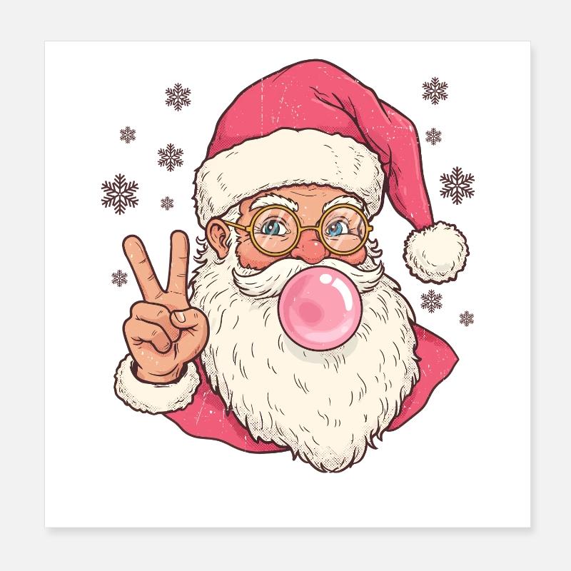 Weihnachtsmann Bubble Gum Poster 20x20 cm