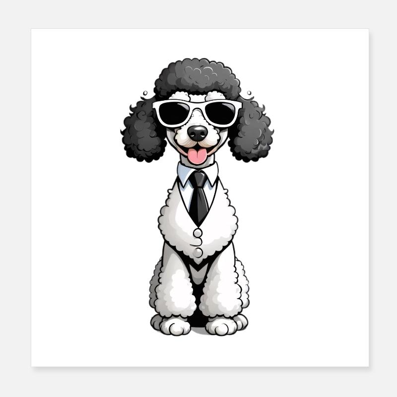 Pudel Eleganz im Smoking Poster 20x20 cm