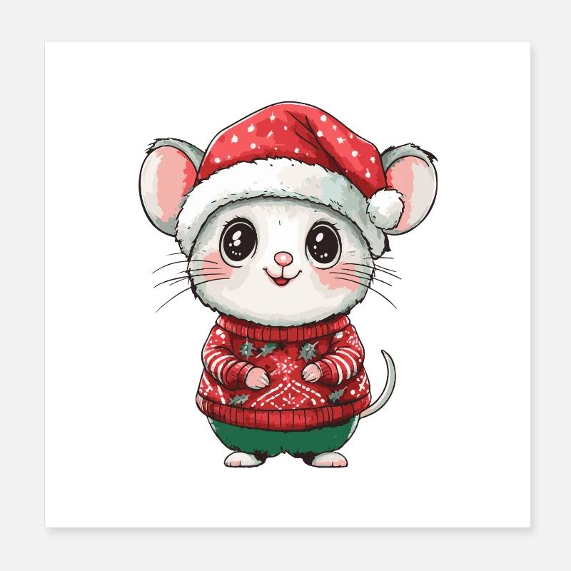 Noël Souris Poster 20 x 20 cm