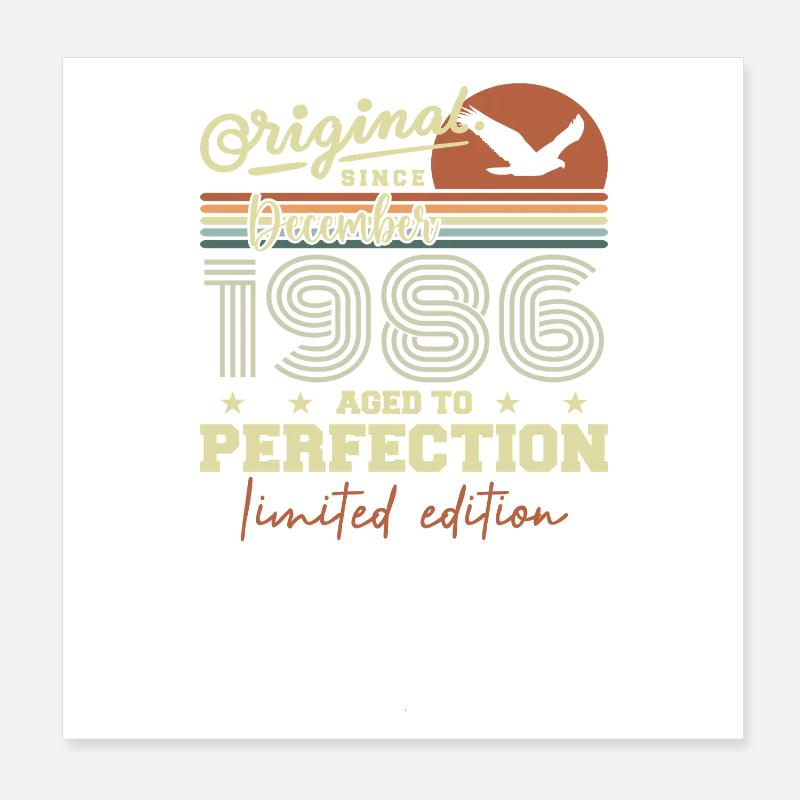 39. Geburtstag | Original Dezember 1986 Poster 20x20 cm