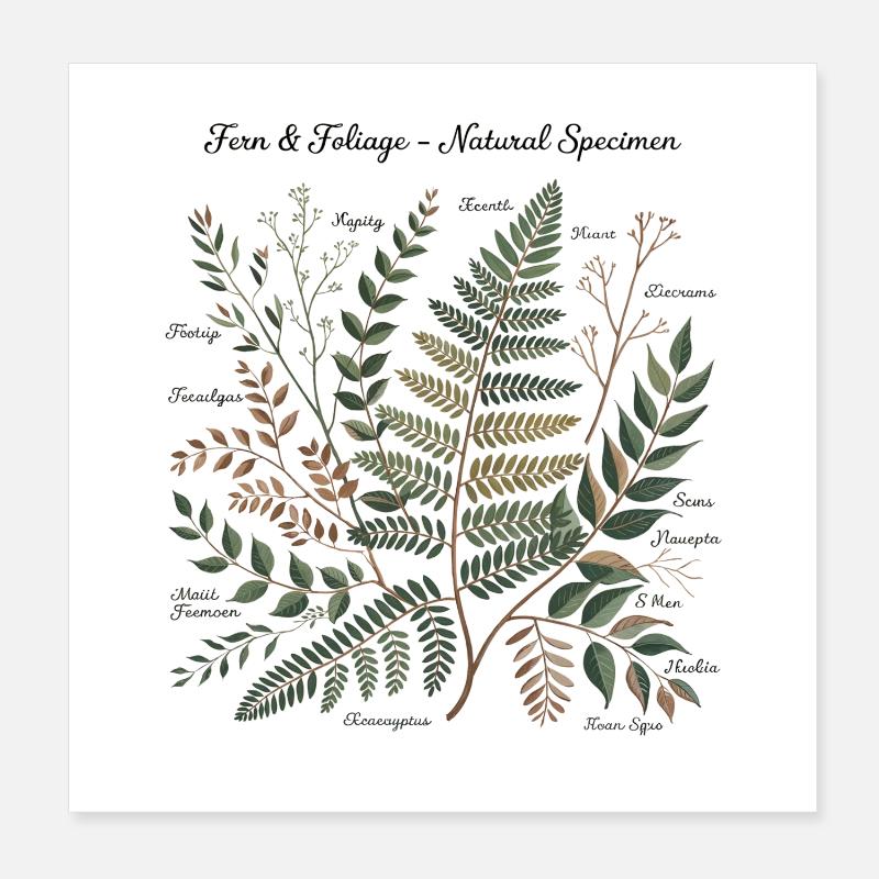 Botanische Kunst Poster 20x20 cm