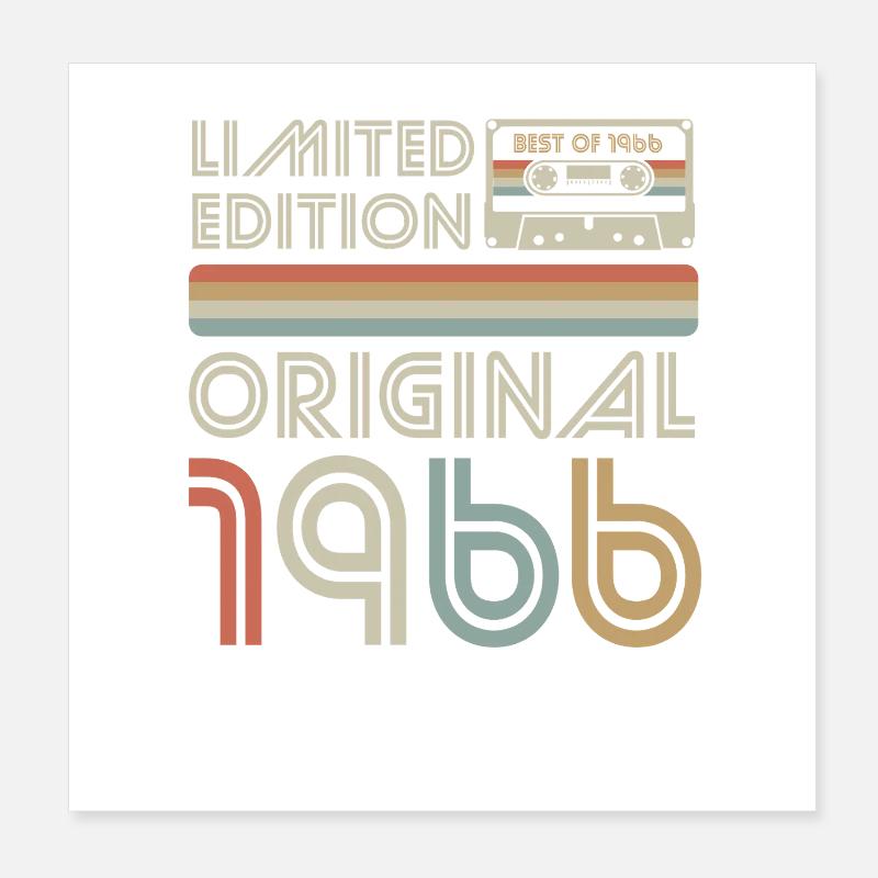 Cassette rétro originale limitée de 1966 Poster 20 x 20 cm