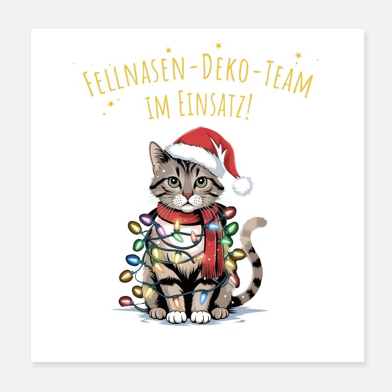 Fellnasen-Deko-Team im Einsatz! Poster 20x20 cm
