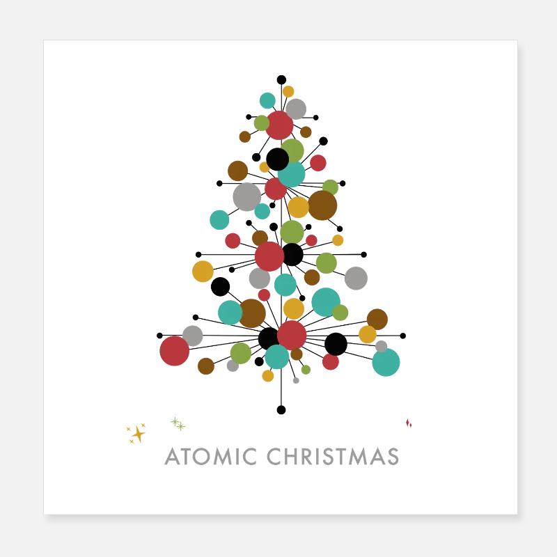 Atomic Christmas – Retro Weihnachtsbaum Design Poster 20x20 cm