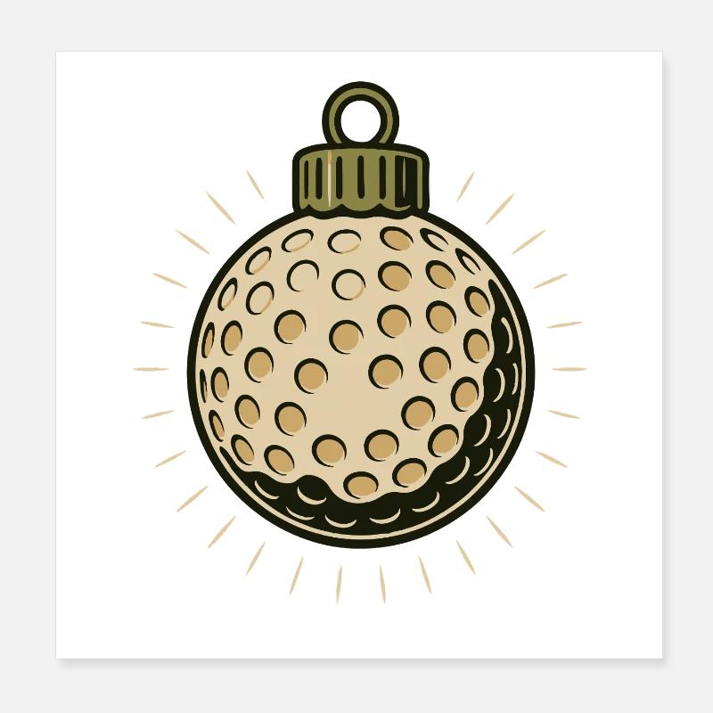 Lustiges Golf-Weihnachtskugel-Design Poster 20x20 cm